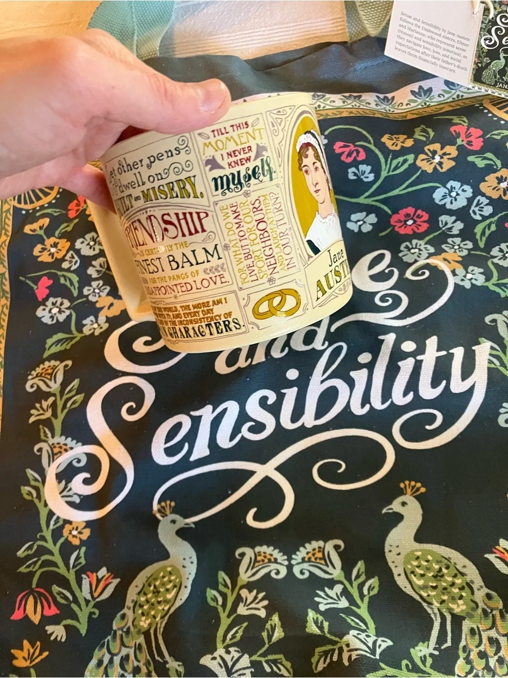 NWT Jane Austen Bundle Sense and Sensibility Tote Bag & Quotes Mug Bookworm Set